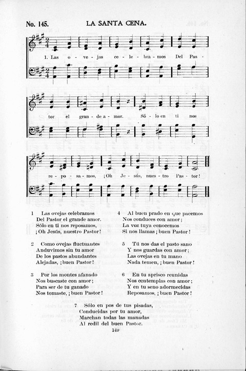 Himnario Cristiano para uso de las Iglesias Evangélicas page 149