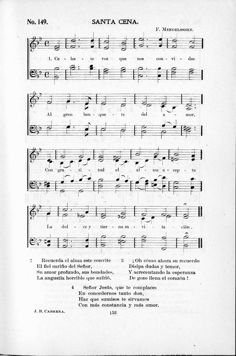 Himnario Cristiano para uso de las Iglesias Evangélicas page 153