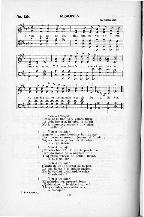 Himnario Cristiano para uso de las Iglesias Evangélicas page 160