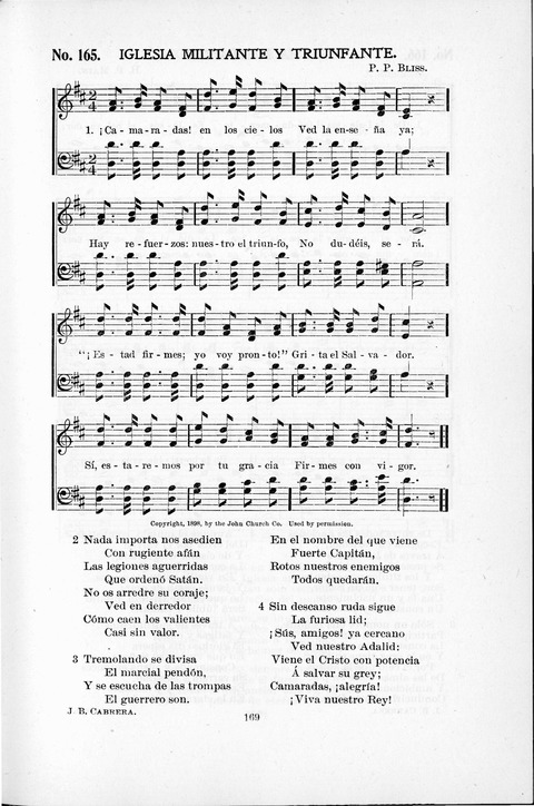 Himnario Cristiano para uso de las Iglesias Evangélicas page 169