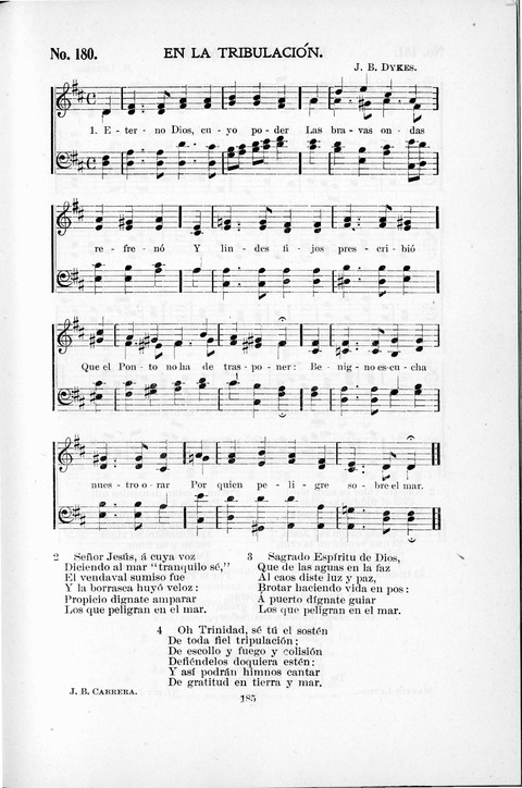 Himnario Cristiano para uso de las Iglesias Evangélicas page 185