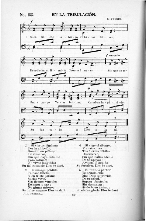 Himnario Cristiano para uso de las Iglesias Evangélicas page 188
