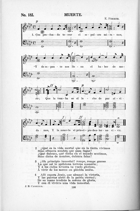 Himnario Cristiano para uso de las Iglesias Evangélicas page 190