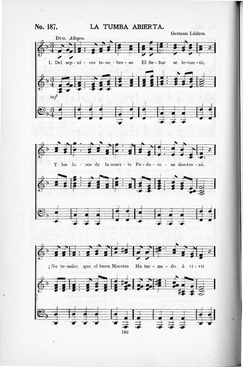 Himnario Cristiano para uso de las Iglesias Evangélicas page 192