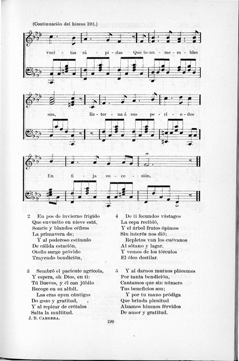 Himnario Cristiano para uso de las Iglesias Evangélicas page 199