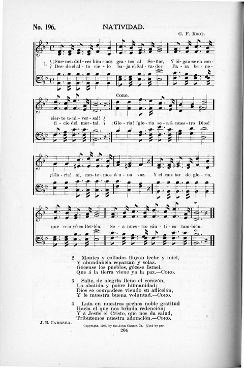 Himnario Cristiano para uso de las Iglesias Evangélicas page 204