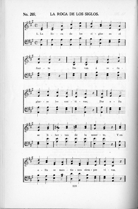 Himnario Cristiano para uso de las Iglesias Evangélicas page 218