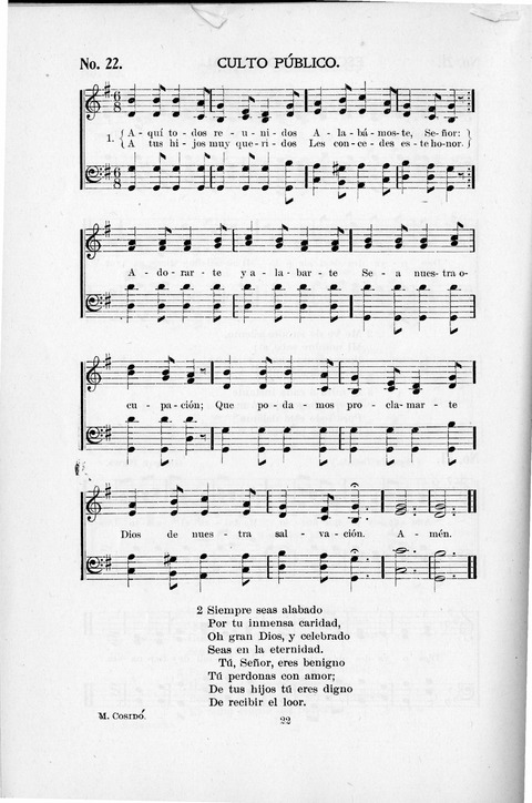 Himnario Cristiano para uso de las Iglesias Evangélicas page 22
