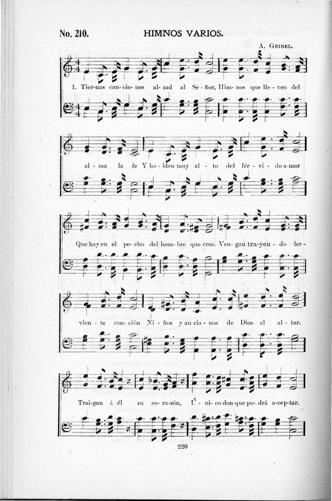 Himnario Cristiano para uso de las Iglesias Evangélicas page 220