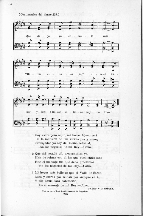 Himnario Cristiano para uso de las Iglesias Evangélicas page 245