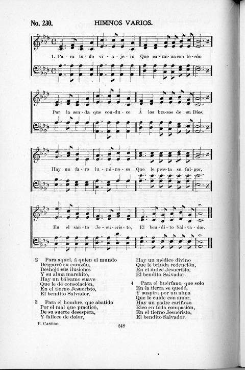 Himnario Cristiano para uso de las Iglesias Evangélicas page 248