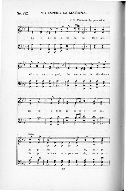 Himnario Cristiano para uso de las Iglesias Evangélicas page 250