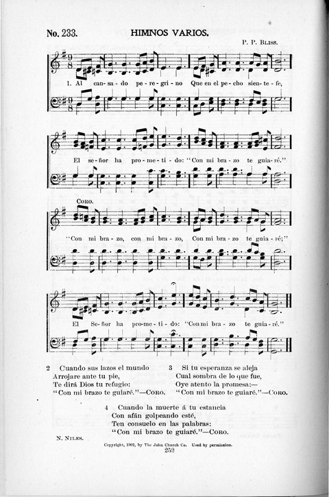 Himnario Cristiano para uso de las Iglesias Evangélicas page 252