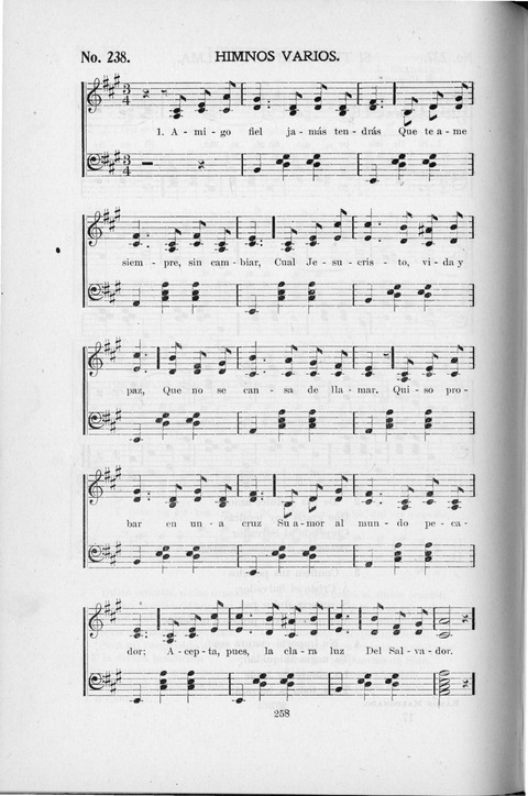 Himnario Cristiano para uso de las Iglesias Evangélicas page 258