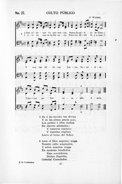 Himnario Cristiano para uso de las Iglesias Evangélicas page 27