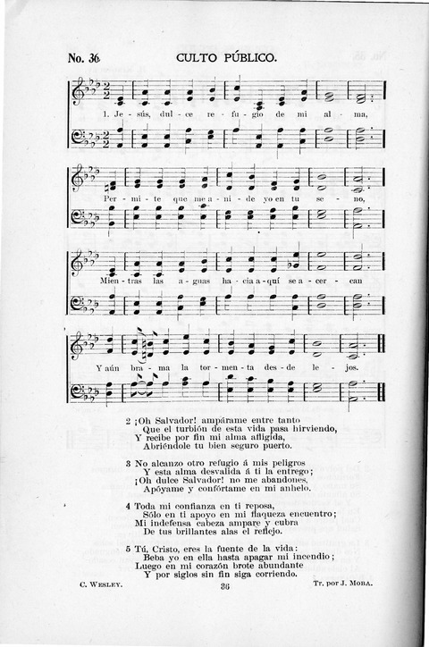 Himnario Cristiano para uso de las Iglesias Evangélicas page 36