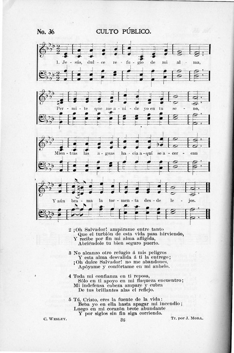 Himnario Cristiano para uso de las Iglesias Evangélicas page 36