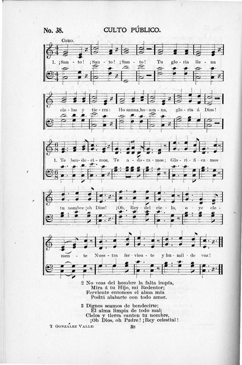 Himnario Cristiano para uso de las Iglesias Evangélicas page 38