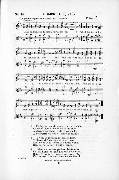 Himnario Cristiano para uso de las Iglesias Evangélicas page 43