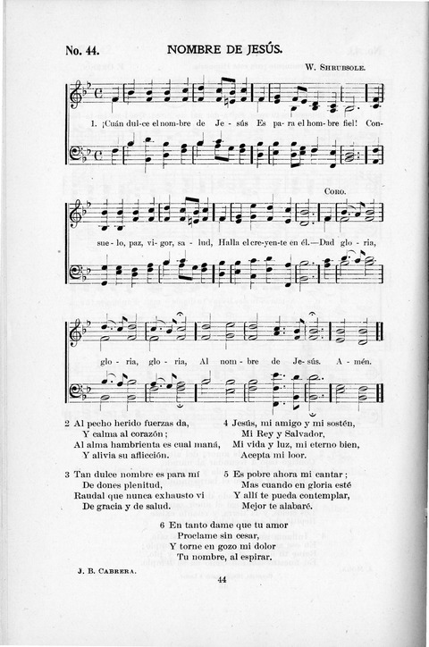 Himnario Cristiano para uso de las Iglesias Evangélicas page 44