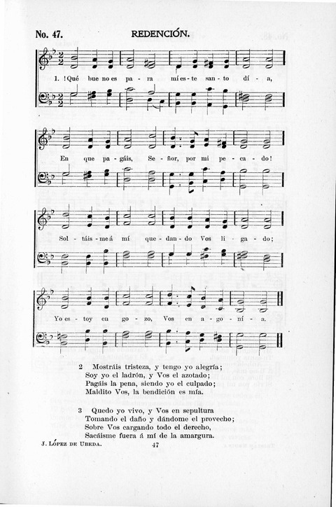 Himnario Cristiano para uso de las Iglesias Evangélicas page 47