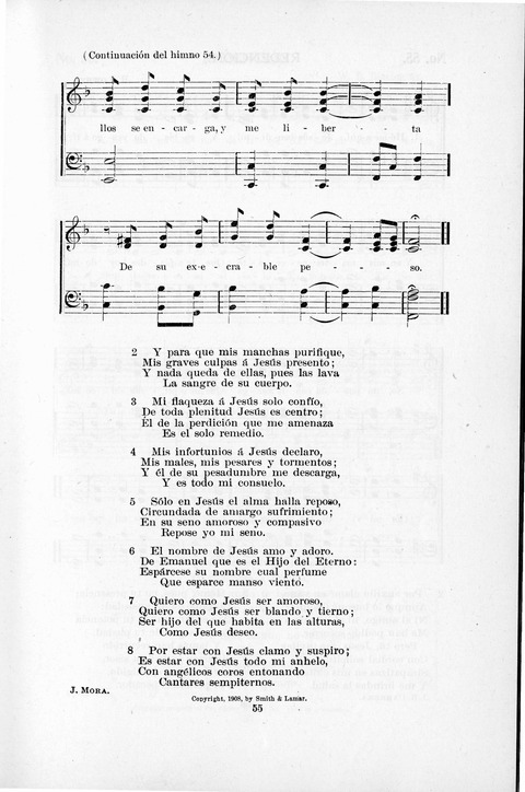 Himnario Cristiano para uso de las Iglesias Evangélicas page 55