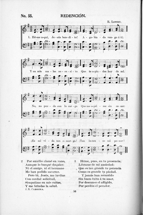 Himnario Cristiano para uso de las Iglesias Evangélicas page 56