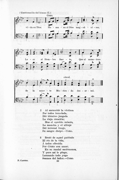 Himnario Cristiano para uso de las Iglesias Evangélicas page 59