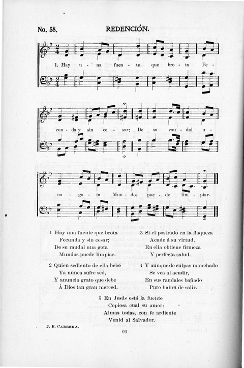 Himnario Cristiano para uso de las Iglesias Evangélicas page 60