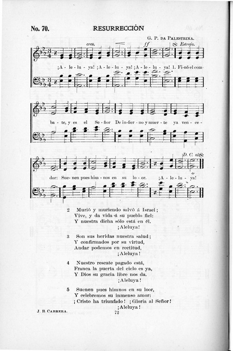 Himnario Cristiano para uso de las Iglesias Evangélicas page 72
