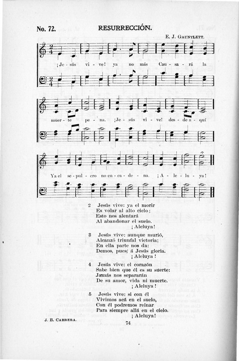 Himnario Cristiano para uso de las Iglesias Evangélicas page 74