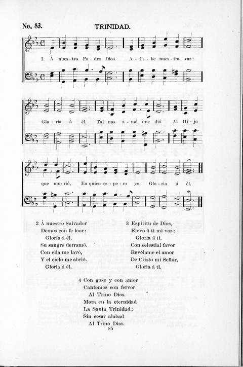 Himnario Cristiano para uso de las Iglesias Evangélicas page 85