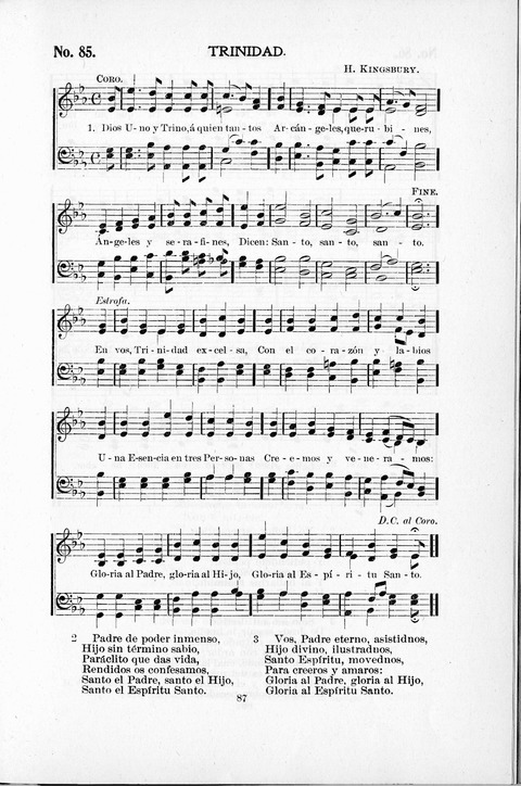 Himnario Cristiano para uso de las Iglesias Evangélicas page 87