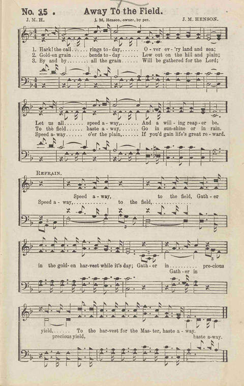 Harvest Carols: for the church, Sunday school, singing convention, singing school and all religious work and worship page 15