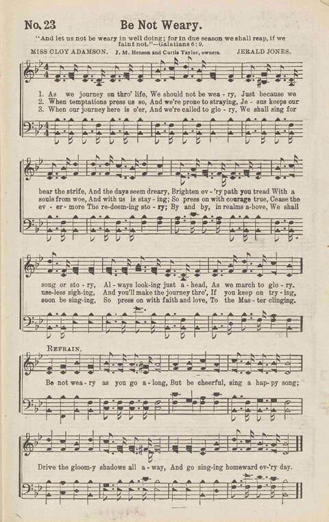 Harvest Carols: for the church, Sunday school, singing convention, singing school and all religious work and worship page 23