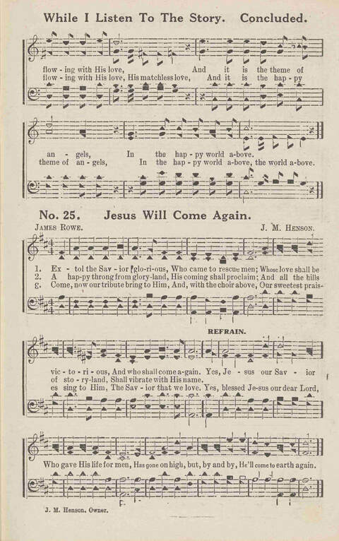 Harvest Carols: for the church, Sunday school, singing convention, singing school and all religious work and worship page 25
