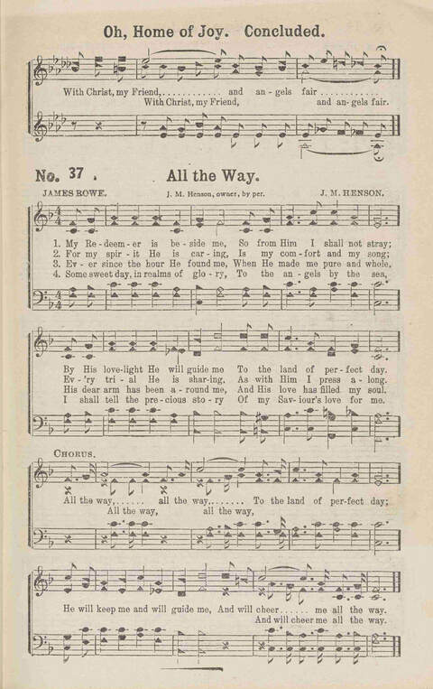 Harvest Carols: for the church, Sunday school, singing convention, singing school and all religious work and worship page 37