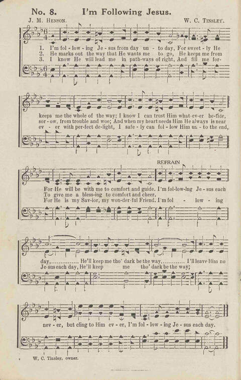 Harvest Carols: for the church, Sunday school, singing convention, singing school and all religious work and worship page 8