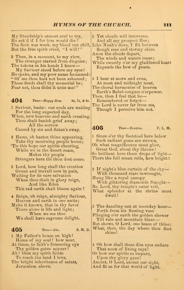 Hymns of the Church, Ancient and Modern: for the use of all who love to sing the praises of God in Christ, in the family, the school, or the church; with a discourse on music as a divine ordinance... page 111