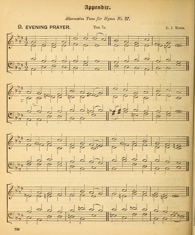 The Hymnal Companion to the Book of Common Prayer with accompanying tunes (3rd ed., rev. and enl.) page 726