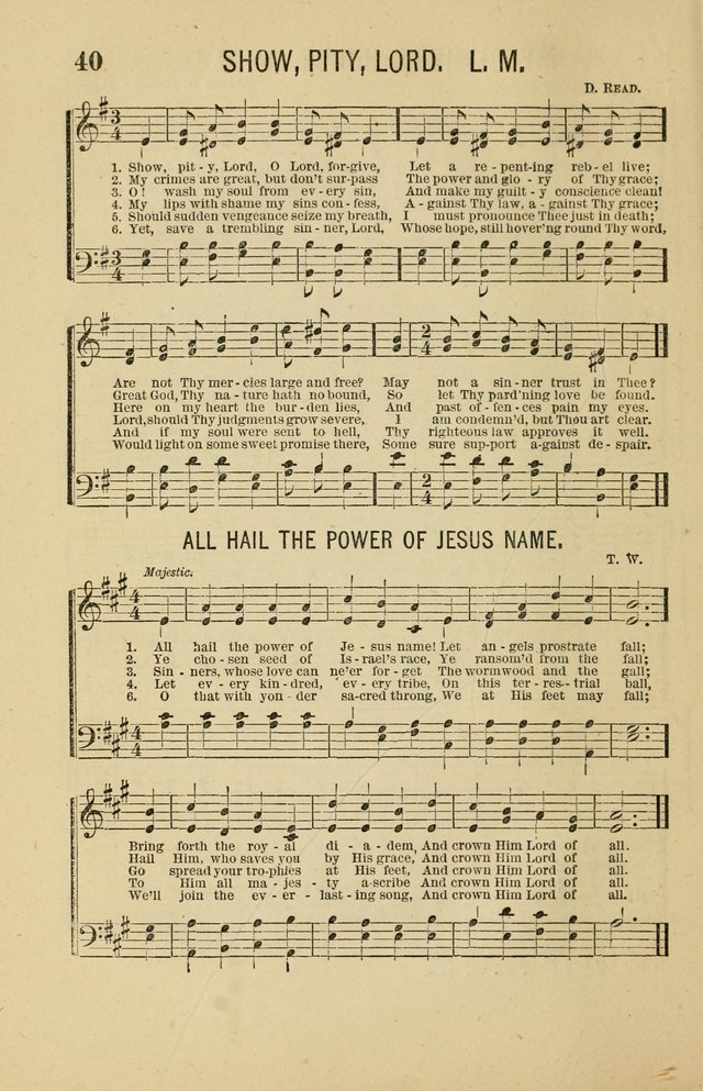 The Heavenly Choir: a collection of hymns and tunes for all occasions of worship, congregational, church, prayer, praise, choir, Sunday school, and social meeings page 40