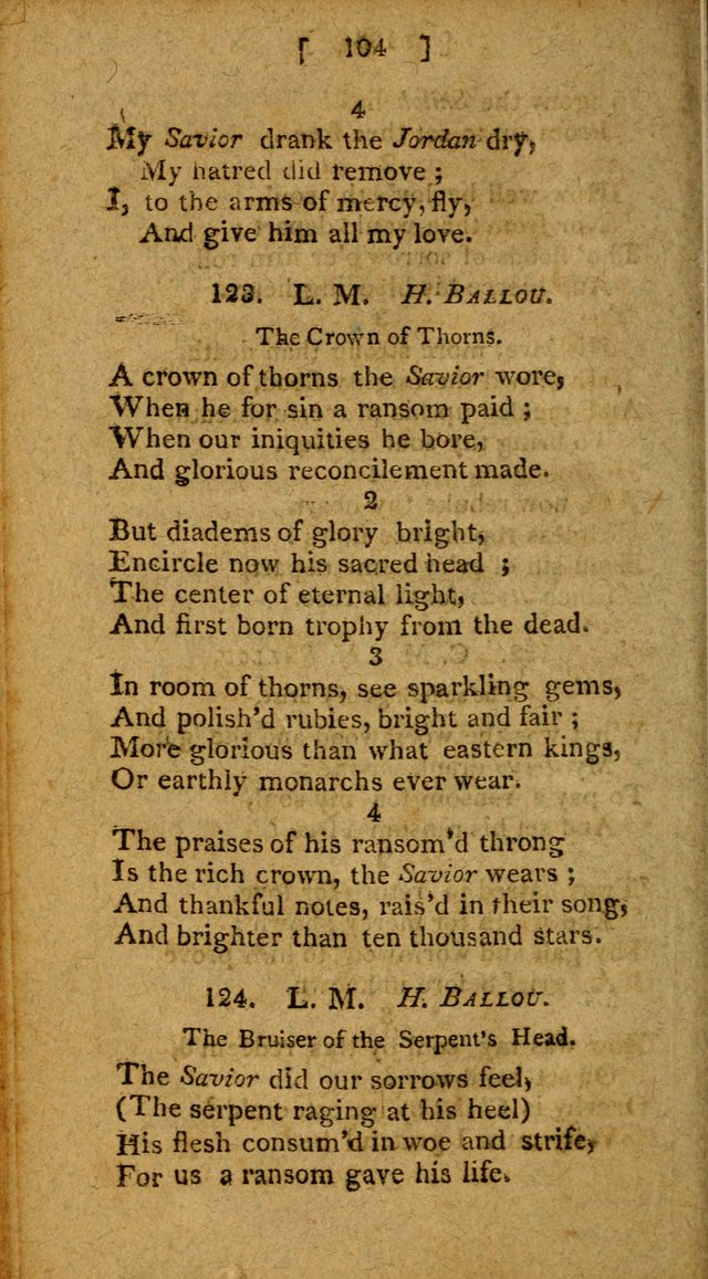 Hymns: composed by different authors, by order of the General Convention of Universalists of the New-England States and Others. Adapted to public and private devotion page 104