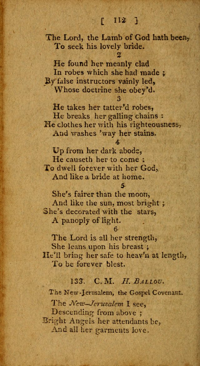 Hymns: composed by different authors, by order of the General Convention of Universalists of the New-England States and Others. Adapted to public and private devotion page 112