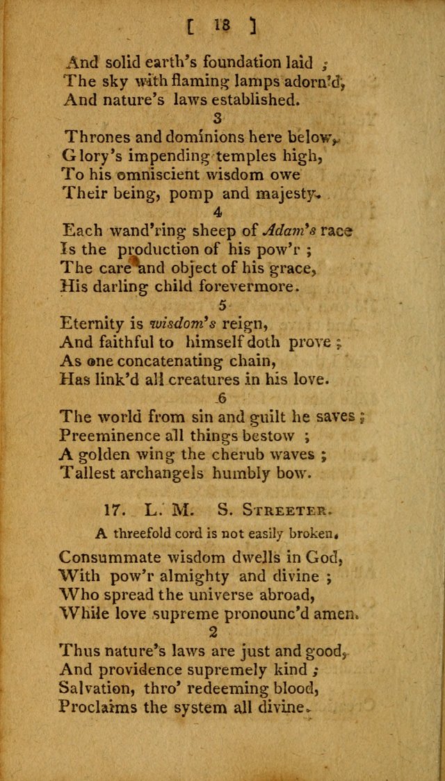 Hymns: composed by different authors, by order of the General Convention of Universalists of the New-England States and Others. Adapted to public and private devotion page 18