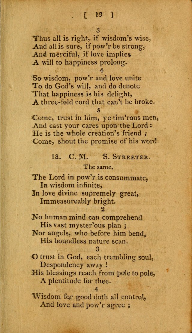 Hymns: composed by different authors, by order of the General Convention of Universalists of the New-England States and Others. Adapted to public and private devotion page 19