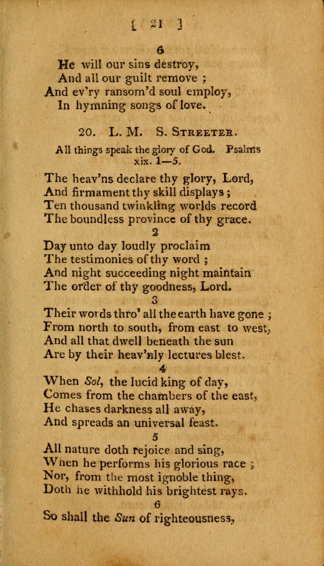 Hymns: composed by different authors, by order of the General Convention of Universalists of the New-England States and Others. Adapted to public and private devotion page 21