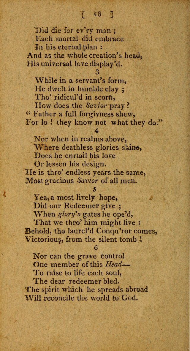 Hymns: composed by different authors, by order of the General Convention of Universalists of the New-England States and Others. Adapted to public and private devotion page 48
