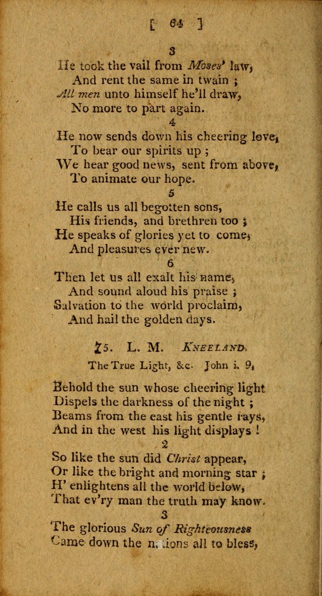 Hymns: composed by different authors, by order of the General Convention of Universalists of the New-England States and Others. Adapted to public and private devotion page 64