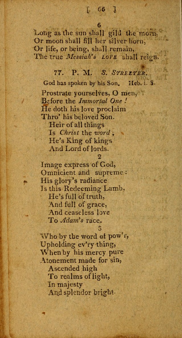 Hymns: composed by different authors, by order of the General Convention of Universalists of the New-England States and Others. Adapted to public and private devotion page 66