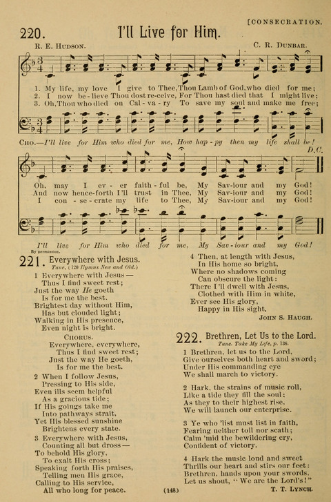Hymns of the Christian Life: for the sanctuary, Sunday schools, prayer meetings, mission work and revival services page 148